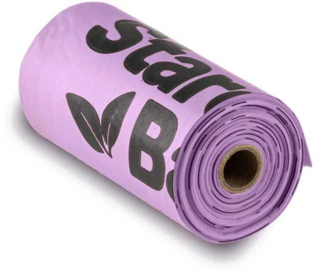 Starch Bag STARCHBAG BIO kompostuojamos šuniukų maišeliai alyvinė – 8x15 vnt.