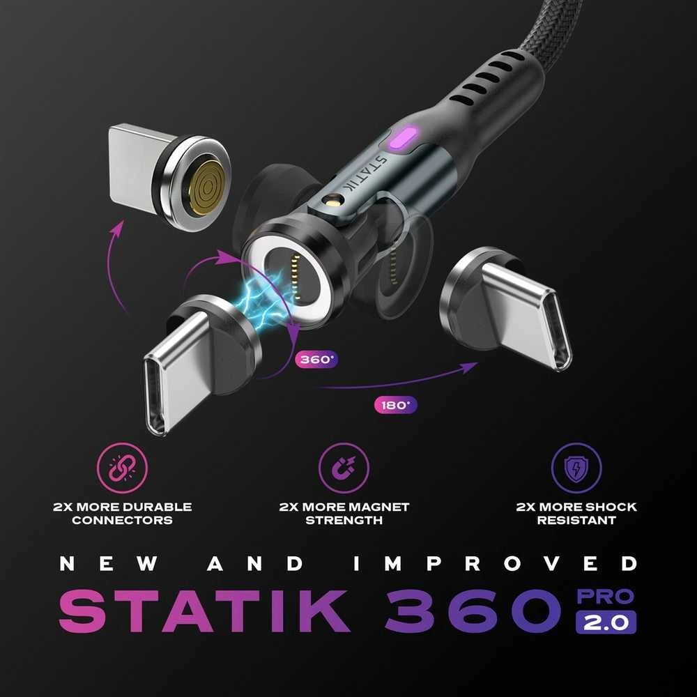 STATIK Statik 360 Pro Cable 2.0 USB-C Only; 1m, Juodas