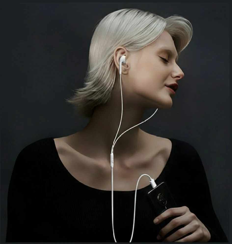Stereo ausinės USAMS EP-50 USB-C 1.2m baltos spalvos