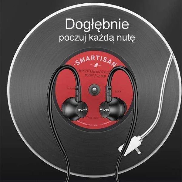 AWEI L3 stereo ausinės 3.5mm jack juodos spalvos