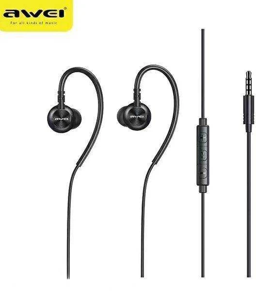 AWEI L3 stereo ausinės 3.5mm jack juodos spalvos