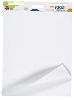 Stickxb4N Bloknotas konferencijų stovams StickN 21509, lipnus, 762x635mm, baltas, 30 lapų