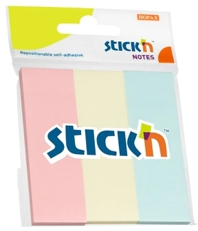 Stickxb4N Lipnūs lapeliai Stick´N 21128, 76x25mm, 3x50 lapelių, 3 pastelinės spalvos, blisteryje