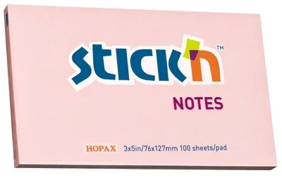 Stickxb4N Lipnūs lapeliai Stick´N 21154, 76x127mm, 100 lapelių, rožinės spalvos