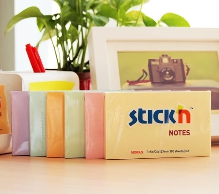 Stickxb4N Lipnūs lapeliai Stick´N 21155, 76x127mm, 100 lapelių, melsvos spalvos