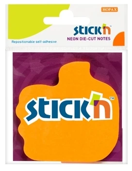 Stickxb4N Lipnūs lapeliai Stick´N 21178, rankos formos, 50 lapelių, oranžinės spalvos, blisteryje