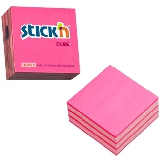 Stickxb4N Lipnūs lapeliai Stick´N 21337, 51x51mm, 250 lapelių , 2 rožinės spalvos