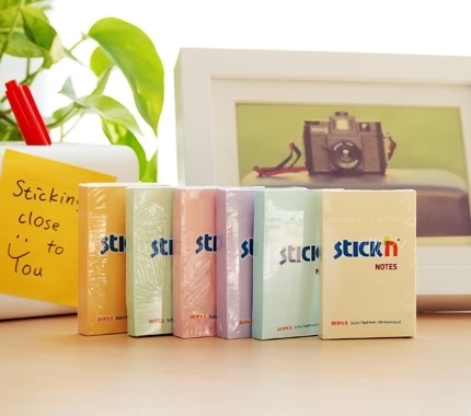 Stickxb4N Lipnūs lapeliai Stick´N 21402, 51x76mms, 100 lapelių, violetinės spalvos