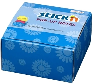 Stickxb4N *Lipnūs lapeliai Stick´N 21430, Z-Notes, 76x76mm, 200 lapelių, su kartoniniu dėklu, gėlytės formos, geltonos ir rožinės spalvos