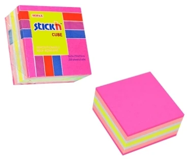 Stickxb4N Lipnūs lapeliai Stick´n, 51x51mm, 250 lapelių, rožinės spalvos atspalviai