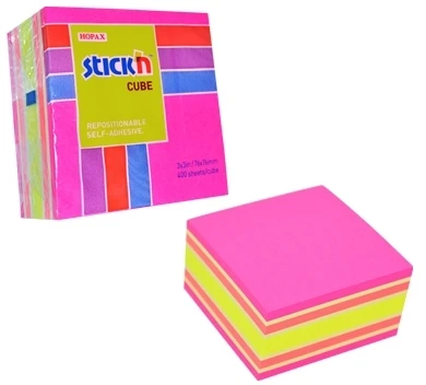 Stickxb4N Lipnūs lapeliai Stick´n, 76x76mm, 400 lapelių, rožinės spalvos atspalviai