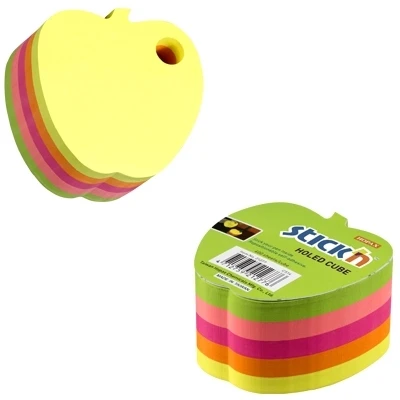 Stickxb4N Lipnūs lapeliai StickN 21277 70x70mm, obuolys, 400 lapelių, neoninių spalvų