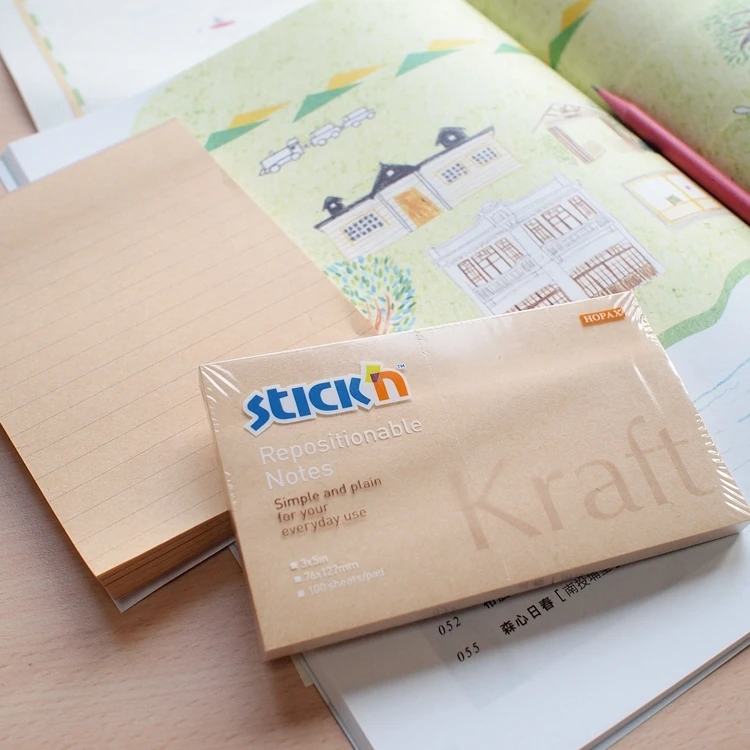 Stickxb4N Lipnūs lapeliai StickN 21640 76x127mm, 100 lapelių, kraft