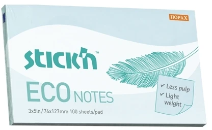 Stickxb4N Lipnūs lapeliai StickN, 21751, Eco, 76x127mm, 100 lapelių, melsvos spalvos