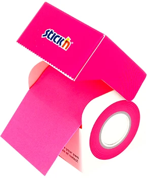 Stickxb4N Lipnūs lapeliai StickN 21904 50mmx10m neoninės purpurinės spalvos ritinyje