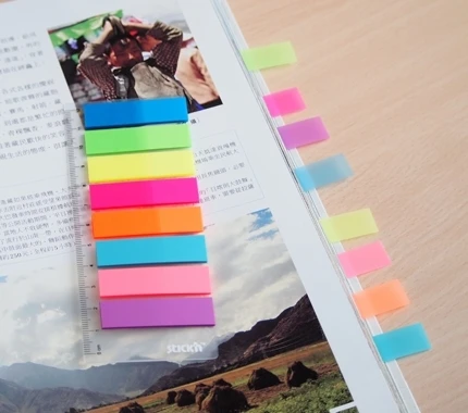 Stickxb4N Plastikiniai žymekliai Stick´N 21050, 45x12mm, 5 ryškios spalvos po 25vnt.
