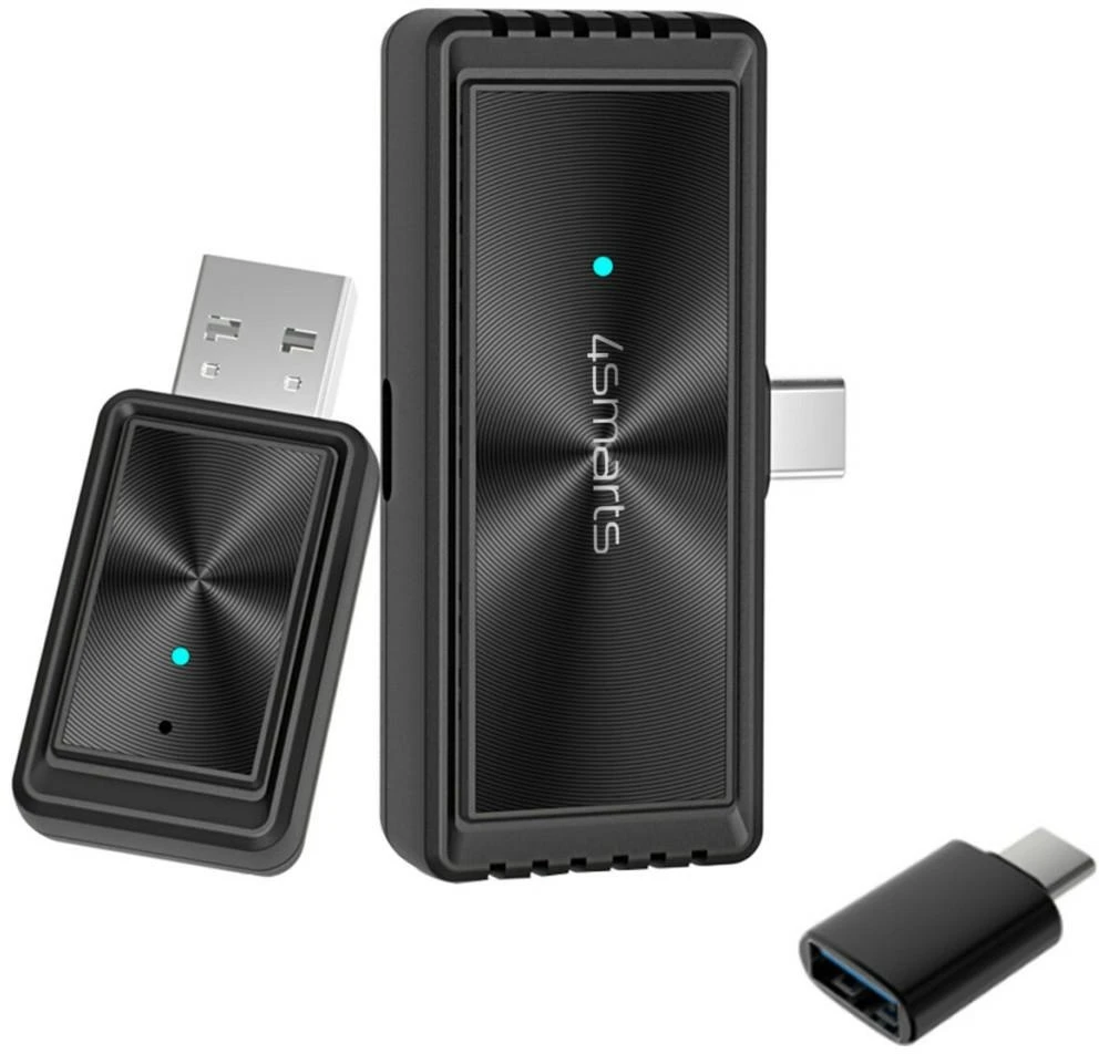 Car keitiklis 4smarts transmetimas Screen Mirroring CarPlay juodos spalvos