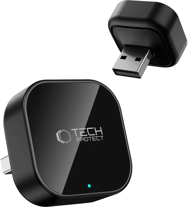 TECH-PROTECT ULTRABOOST CA01 APPLE CARPLAY / ANDROID AUTO ADAPTERIS USB BLUETOOTH 5.4 MATINĖ JUODA