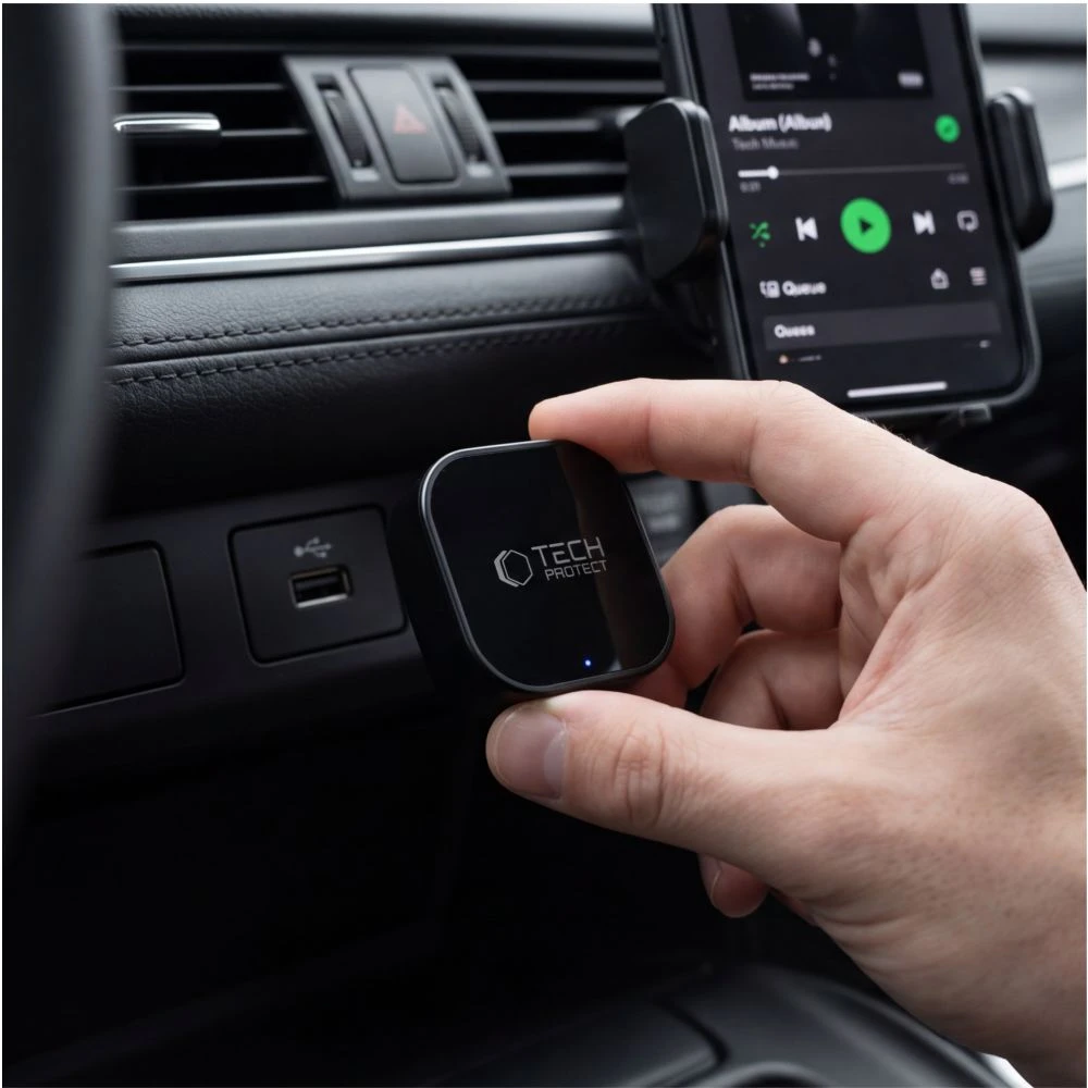 TECH-PROTECT ULTRABOOST CA01 APPLE CARPLAY / ANDROID AUTO ADAPTERIS USB BLUETOOTH 5.4 MATINĖ JUODA