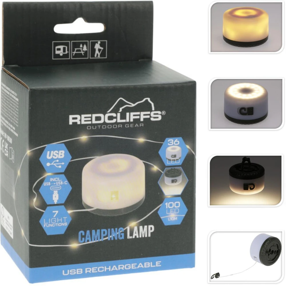 Redcliffs Įkraunama LED lempa kempingui USB