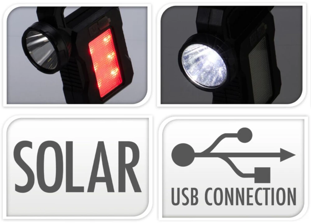 Redcliffs Kempingo lempa su USB ir saulės įkrovimu
