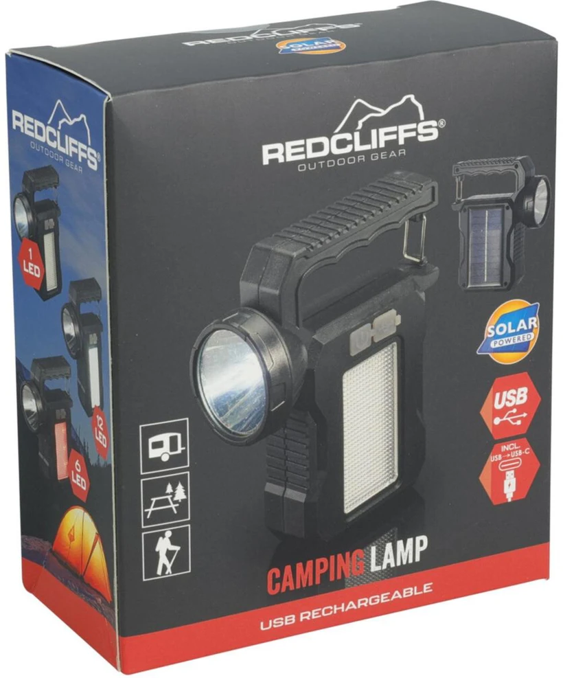 Redcliffs Kempingo lempa su USB ir saulės įkrovimu