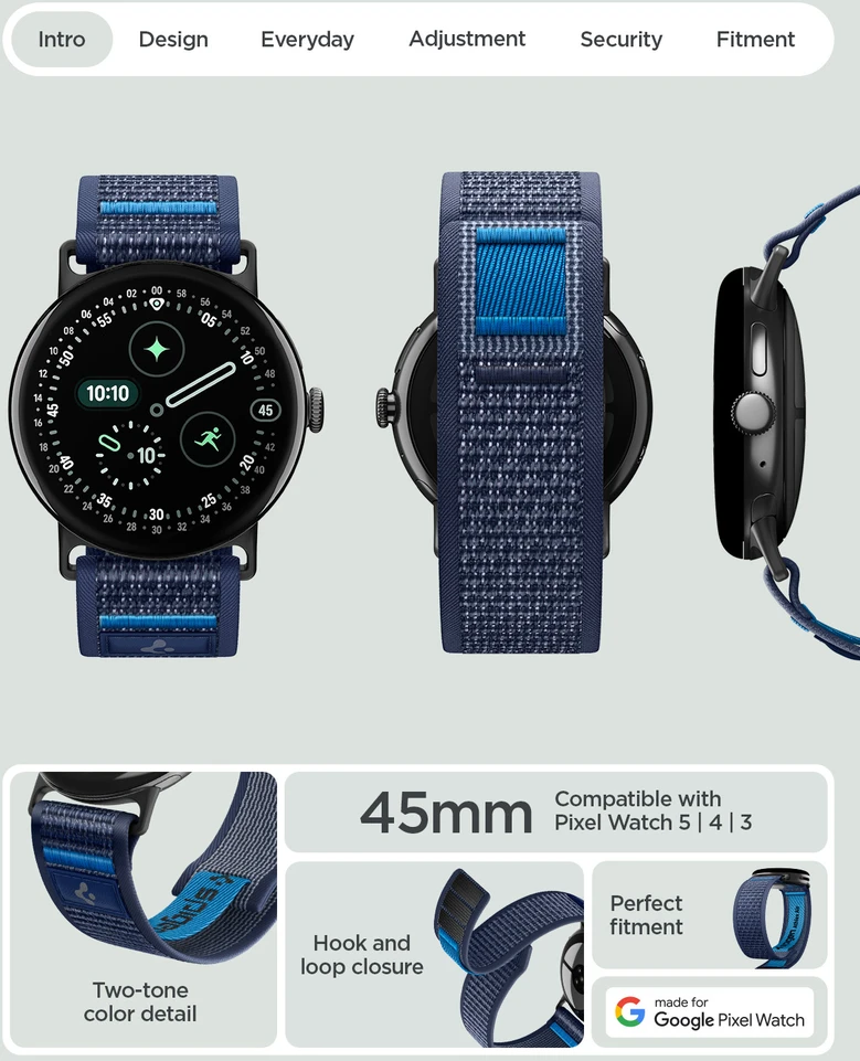 Spigen Athlex Air, active navy mėlynas – Google Pixel Watch 5/4/3 45mm