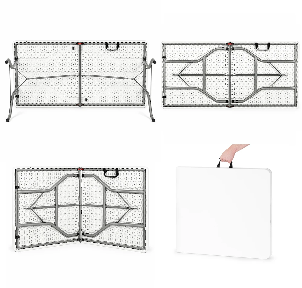 Sudedamas sodo kateringinis stalas 153×70 cm, lagamino tipo, baltas MultiGarden
