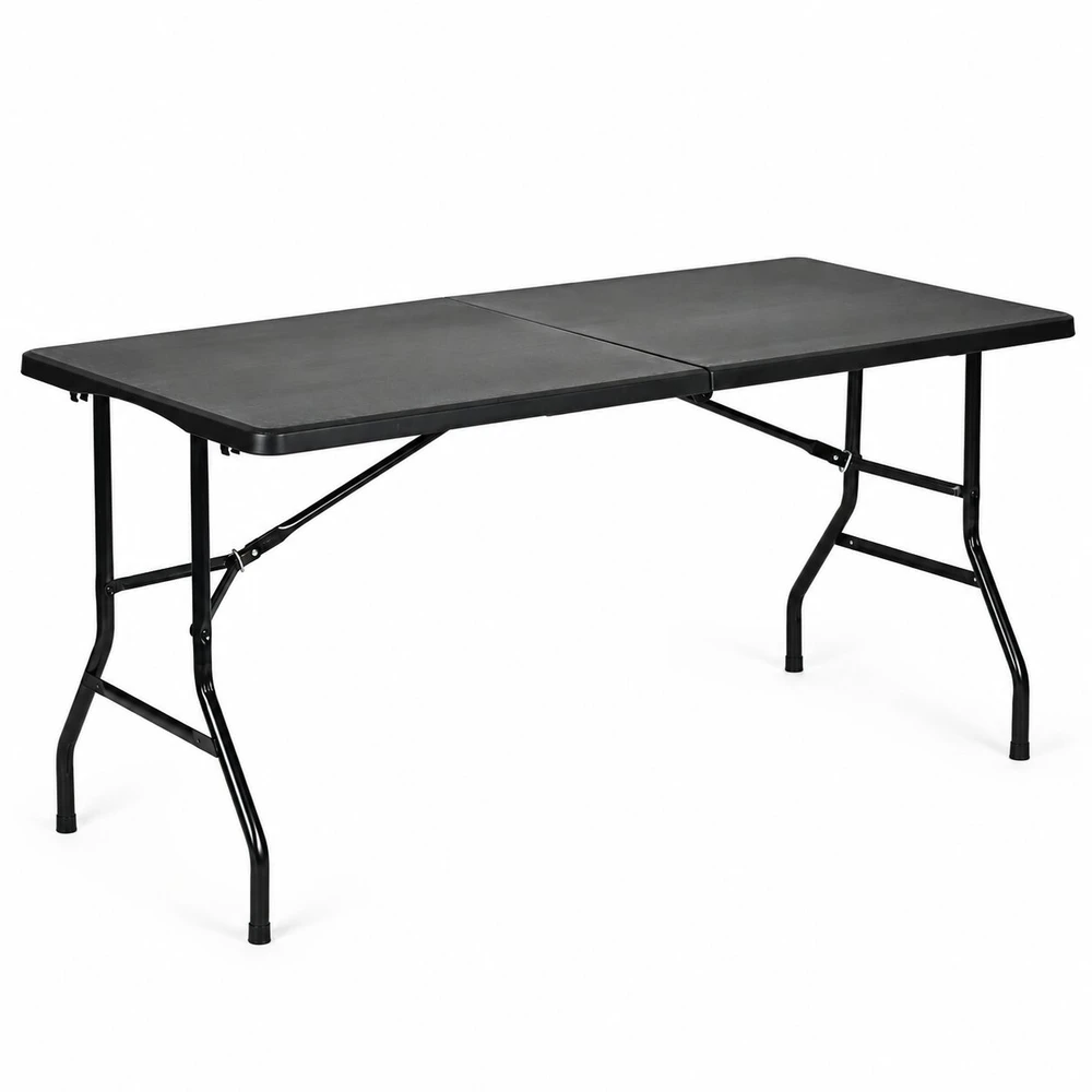 Sudedamas sodo kateringinis stalas 153×70 cm, lagamino tipo, juodas MultiGarden