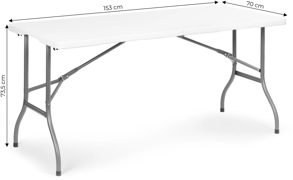 Sudedamas sodo kateringinis stalas 153×70 cm, lagamino tipo, baltas MultiGarden