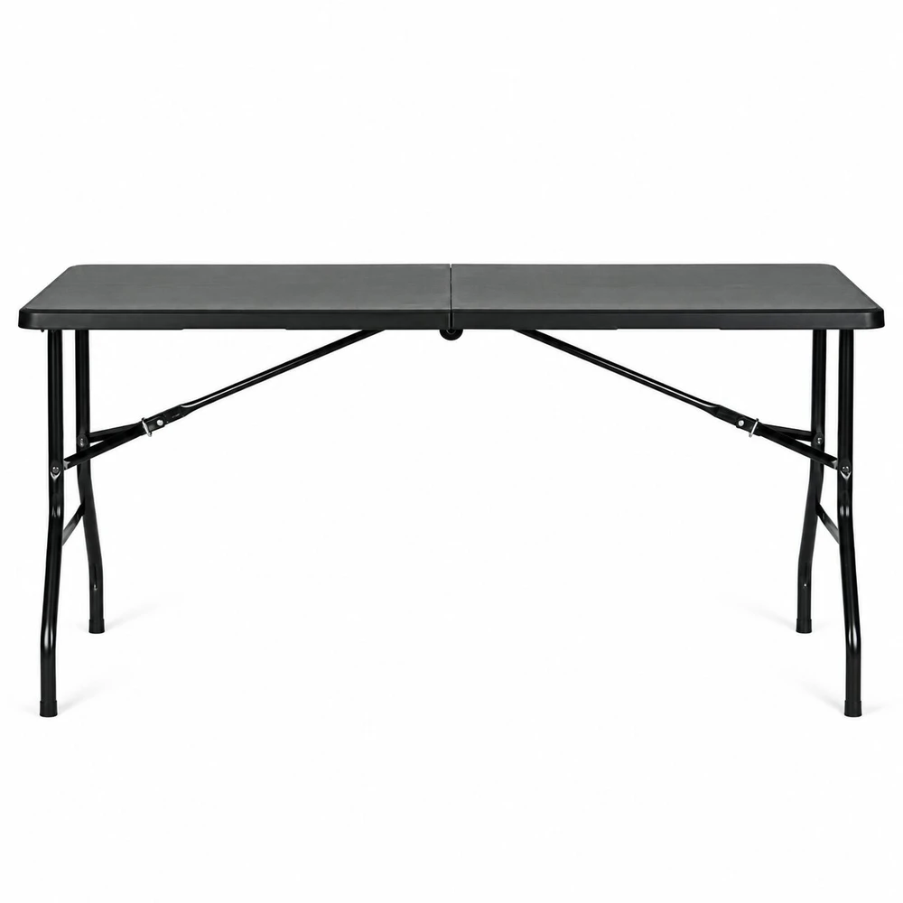 Sudedamas sodo kateringinis stalas 153×70 cm, lagamino tipo, juodas MultiGarden
