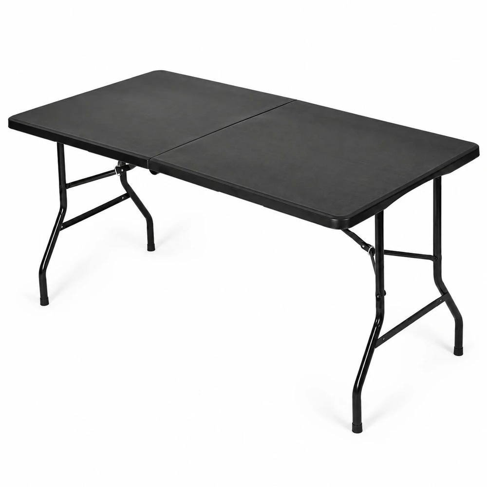 Sudedamas sodo kateringinis stalas 153×70 cm, lagamino tipo, juodas MultiGarden