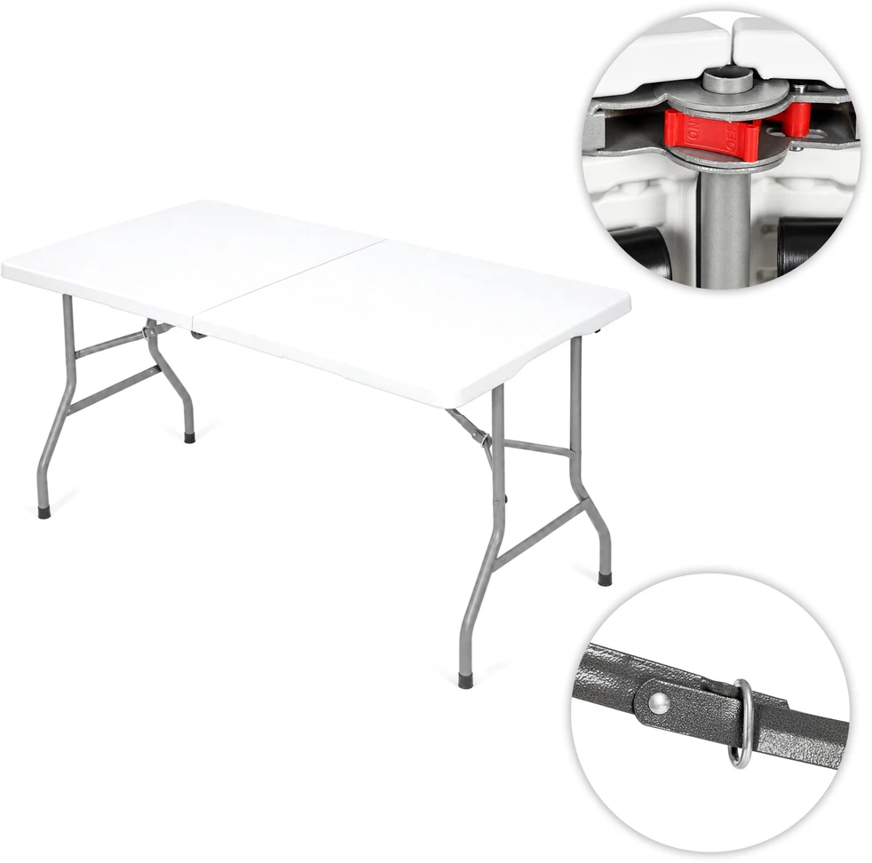 Sudedamas sodo kateringinis stalas 153×70 cm, lagamino tipo, baltas MultiGarden