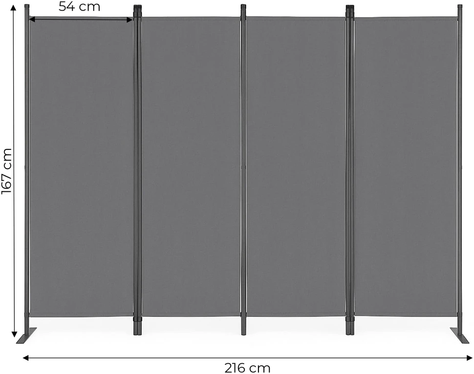 MultiGarden Pilka sulankstoma širma 167x216 cm