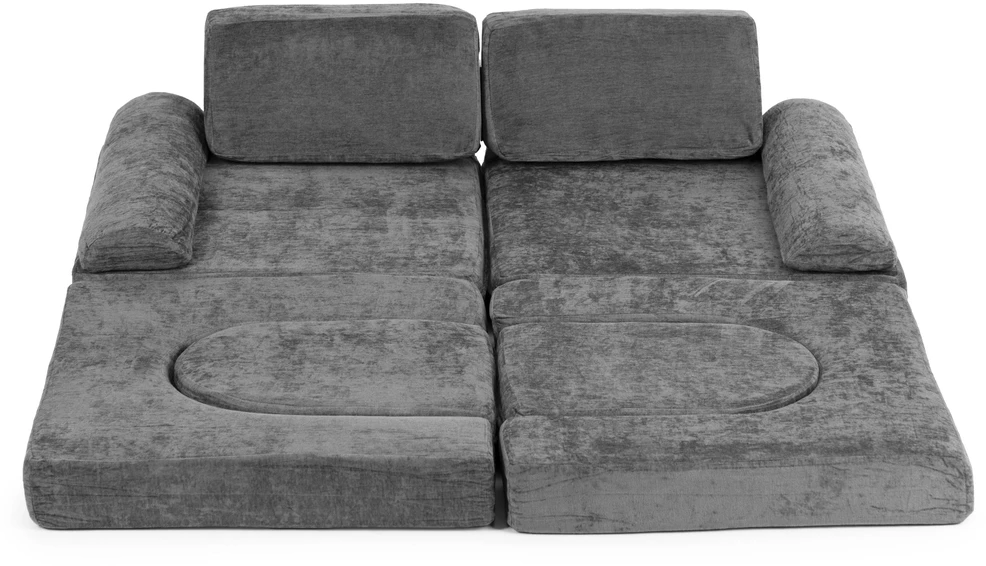Ecotoys Sulankstoma pilka didelė modulinė sofa vaikams