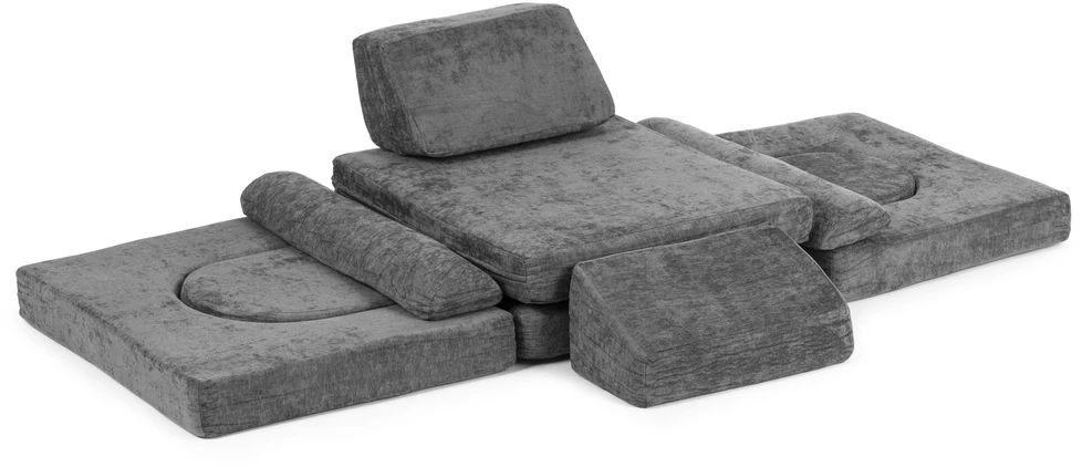 Ecotoys Sulankstoma pilka didelė modulinė sofa vaikams