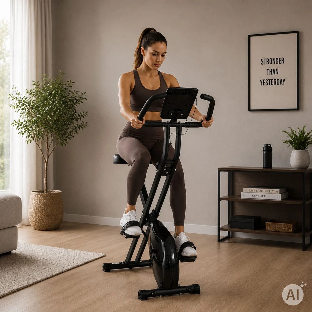 Sulankstomas magnetinis treniruoklis dviratis, 8 pasipriešinimo lygiai, 120 kg MOVEPRO