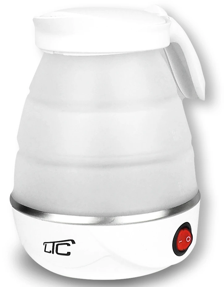 Sulankstomas silikoninis mini turistinis virdulys baltas 220-240V/50Hz 0,6L LTC
