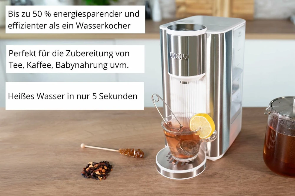 Virdulys Vandens Dozatorius - Unold Ava 2.5L 6 Temperatūros Lygiai Jutiklinis Valdymas Sidabrinė Balta
