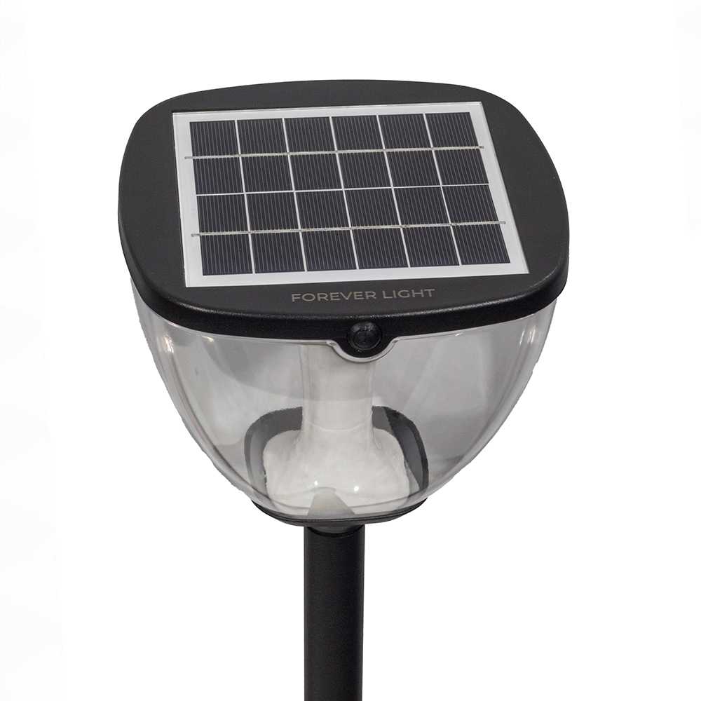 TelForceone SUNARI saulės lempa LED FLS-98 MODERN Post 3000K+6000K 2200mAh LiFePO4 + PIR Forever Light