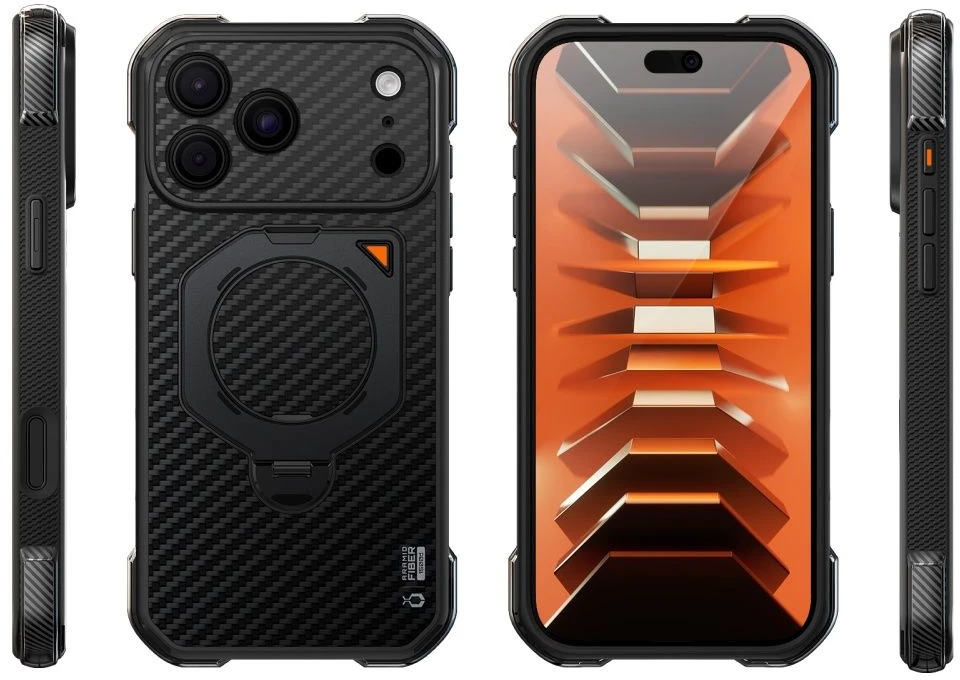 SUPCASE AERO MAG MagSafe iPhone 17 PRO MAX / 18 PRO MAX ARAMIDINIS DĖKLAS Juodas