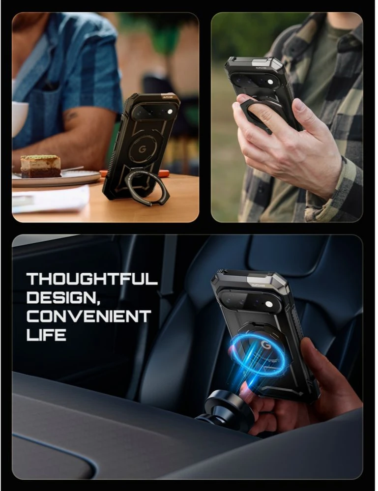 SupCase UB GRIP MAG MagSafe DĖKLAS GOOGLE PIXEL 11 Pro XL Juodas