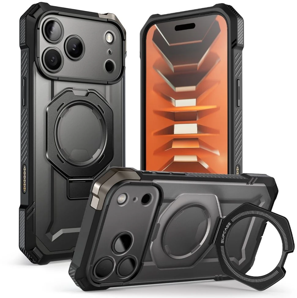 SupCase UB GRIP MAG MagSafe iPhone 17 Pro Max / 18 Pro Max DĖKLAS Juodas