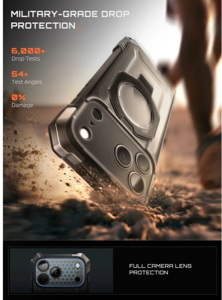 SupCase UB GRIP MAG MagSafe iPhone 17 Pro Max / 18 Pro Max DĖKLAS Juodas