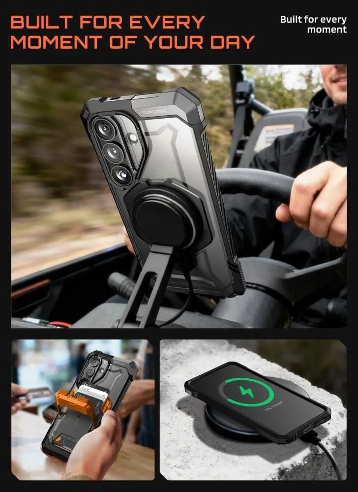 SupCase UB GRIP MAG MagSafe Samsung Galaxy S26 dėklas juodos spalvos