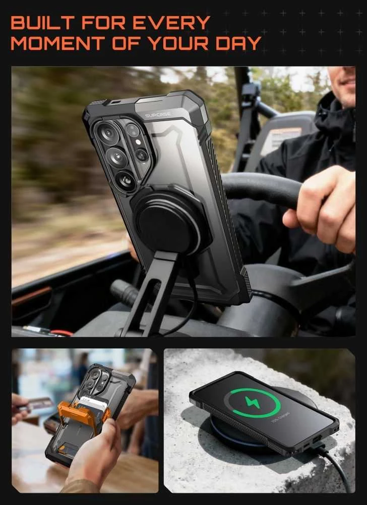 SupCase UB GRIP MAG MagSafe Samsung Galaxy S26 Ultra dėklas juodos spalvos
