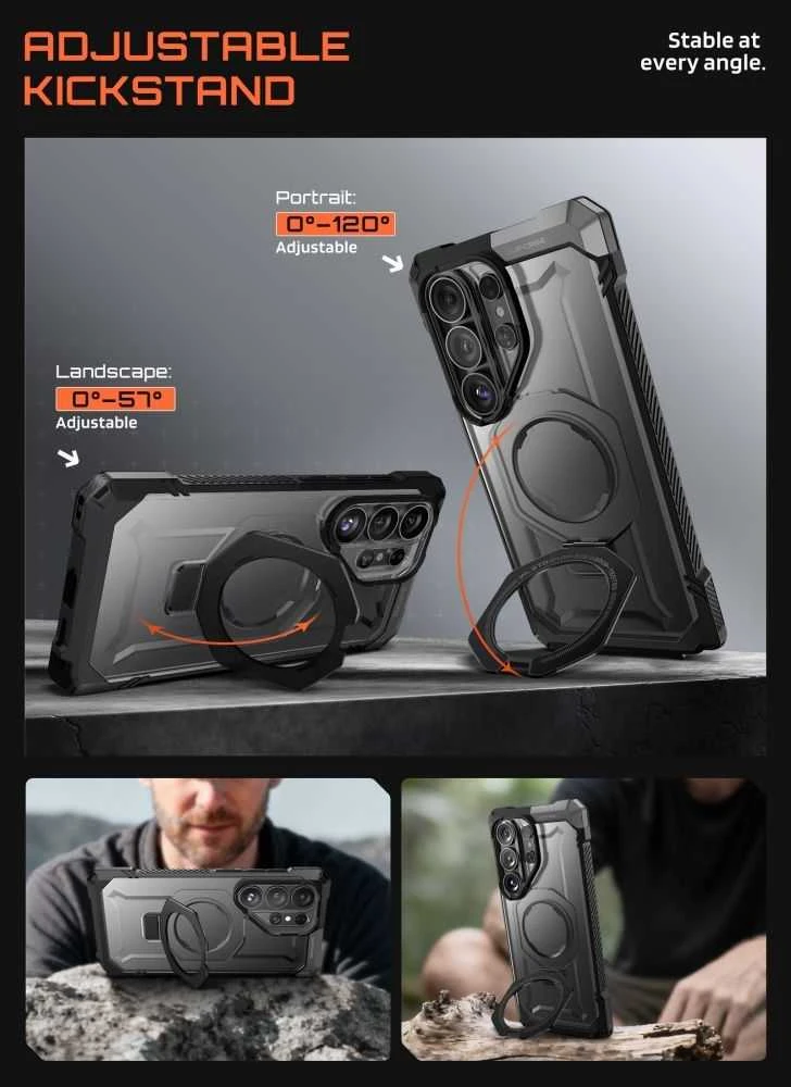SupCase UB GRIP MAG MagSafe Samsung Galaxy S26 Ultra dėklas juodos spalvos