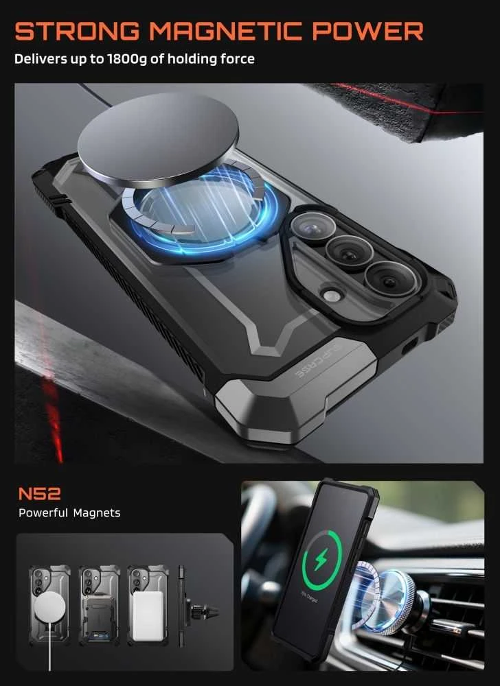 SupCase UB GRIP MAG MagSafe Samsung Galaxy S26 dėklas juodos spalvos