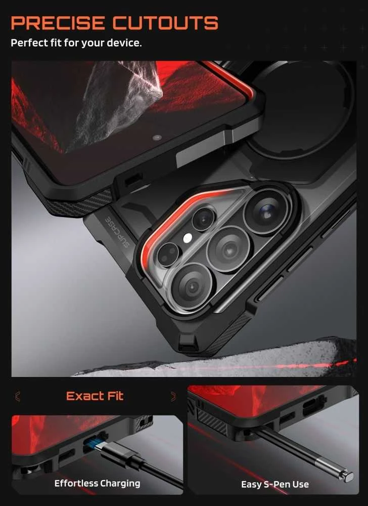 SupCase UB GRIP MAG MagSafe Samsung Galaxy S26 Ultra dėklas juodos spalvos