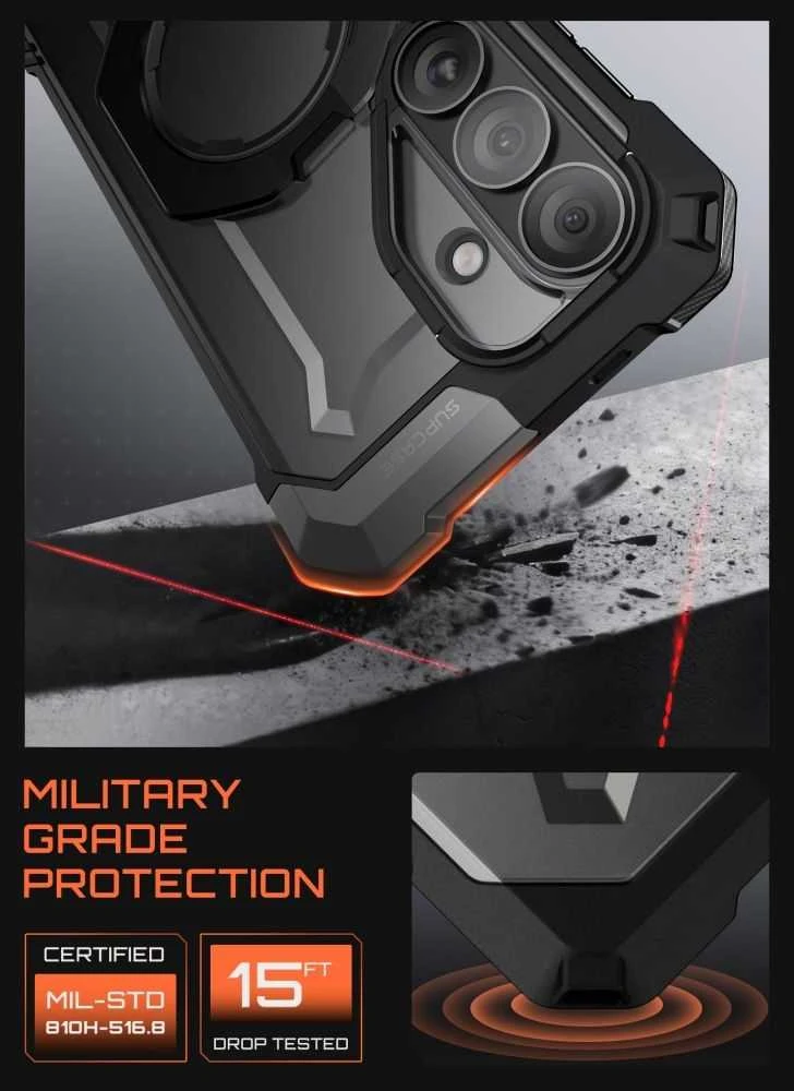 SupCase UB GRIP MAG MagSafe Samsung Galaxy S26 dėklas juodos spalvos
